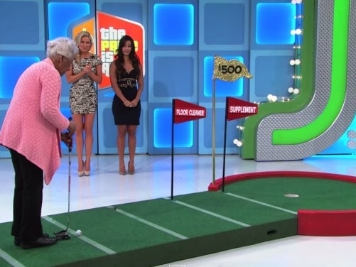 84-Year-Old Lady Putts Granny Style On "Price Is Right" And Wins A Car