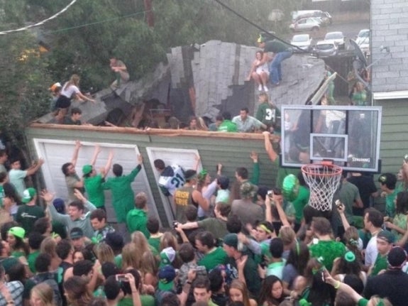 Video:  Roof Packed With People Collapses At Cal Poly St. Patrick's Party
