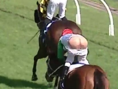 Gotta Respect The Heart Of This Jockey For Finishing The Race Without His Pants