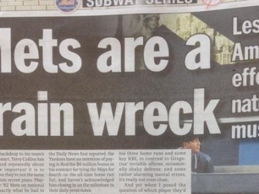 Daily News Calls The Mets A "Train Wreck" After Dropping 2 Out Of 3 To The Yankees