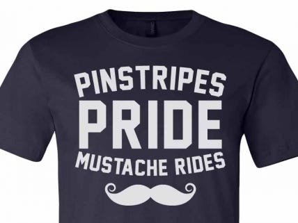 Pinstripes, Pride And Mustache Rides Shirt On Sale