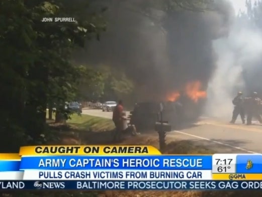 Big Shoutout To This Army Captain Who Pulled Three People From A Fiery Car Crash And Saved Their Lives