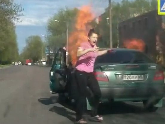 Woman Smoking In Her Car Realizing Everything Is On Fire Learned The Hard Way That Smokers Are Jokers
