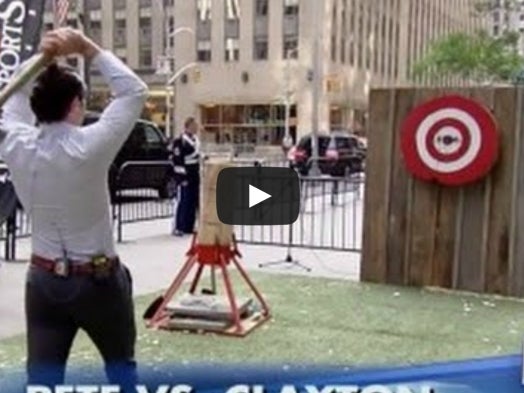 Fox News Anchor Tosses An Axe At A Bullseye And Accidentally Hits Bystander
