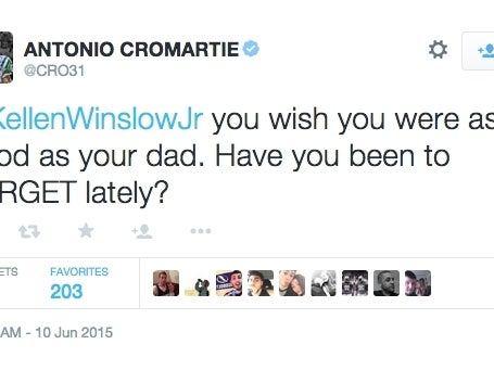 Antonio Cromartie Making Fun Of Kellen Winslow On Twitter For Jerking Off At Target