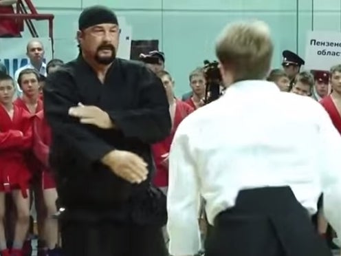 Fat Steven Seagal Attempting To Give A "Martial Arts Demonstration" Is A Sight To See