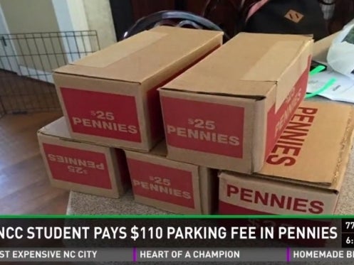 UNC Charlotte Bro Pays Parking Tickets With 11,000 Pennies