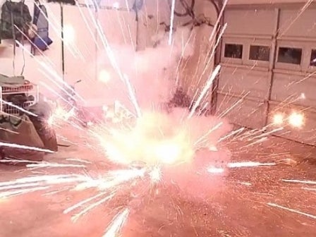 Lighting Fireworks Off Inside Your Garage Looks Like An Awesome Time