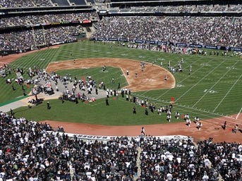 The Raiders Won't Paint the 50 Yard Line Gold Because the NFL Won't Help Them Move Out Of Their Dumpy Baseball Field Stadium