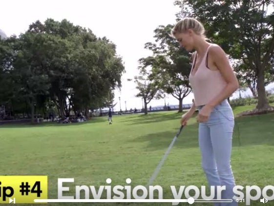 Former Georgetown Smokeshow Golfer Turned SI Swimsuit Model Kelly Rohrbach Gives You Some Helpful Swing Tips