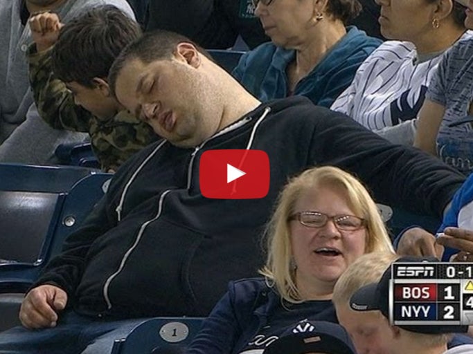 Fat Yankee Fan Caught Sleeping At Last Years Game Vs. The Red Sox Has His $10 Million Defamation Lawsuit Thrown Out