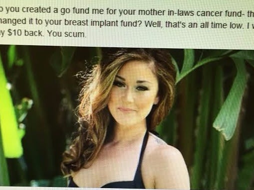 How About This Bitch Starting A GoFundMe For Her Mother-In-Law's Fight Against Cancer Then Changing It Mid-Campaign To Get Some Fake Titties?