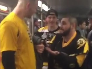 #7 2 Bruins Fans Get In Fight On Subway Because 1 Guy Wouldn’t Do A Somersault Off
