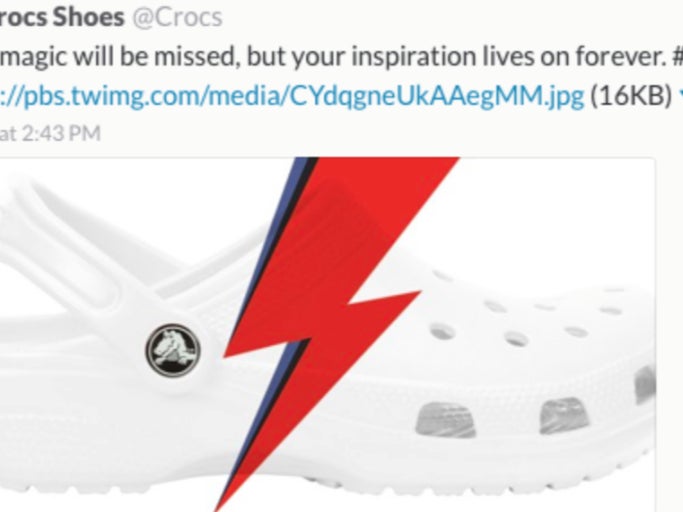 Crocs (Yes, Those Weird Shoe Things) Sent Out A Tweet To Mourn The Passing Of David Bowie