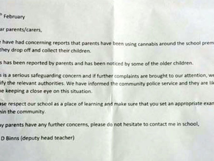 Elementary School Asks Parents To Please Stop Smoking Joints As They Pick Up And Drop Off Their Kids