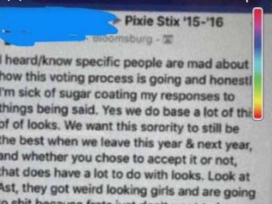 Bloomsburg University Sorority Chick With A Big Time Mean-Girls Facebook Post About No Ugly Bitches Allowed