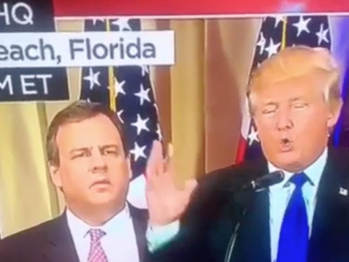 Confused Chris Christie + Donald Trump + Curb Your Enthusiasm Music = Internet Gold