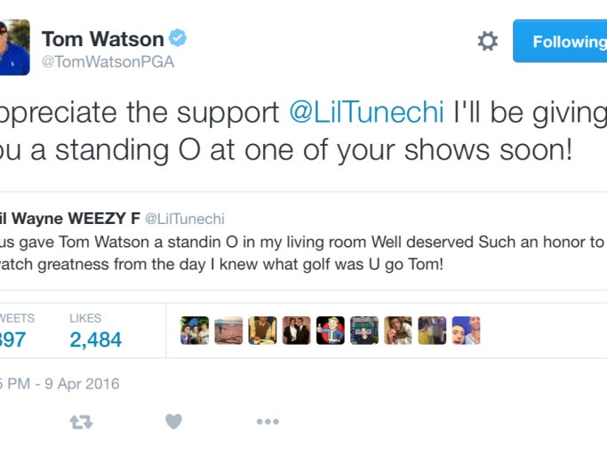 Tom Watson And Lil Wayne Are Besties
