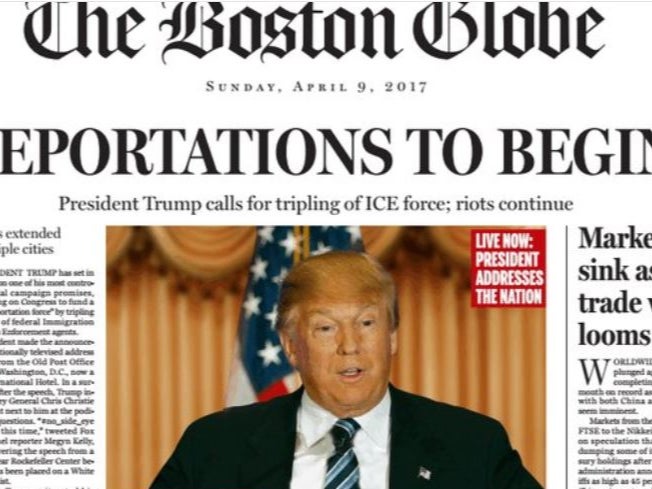 The Boston Globe Goes Full ClickBait With A Fake News Story Acting Like Donald Trump Is Already President On Front Cover