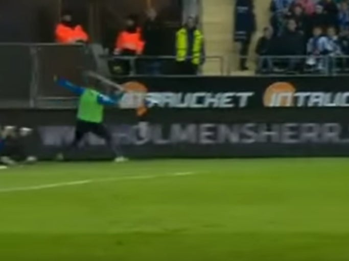 Soccer Player Throws Corner Flag Into The Crowd Like A Javelin