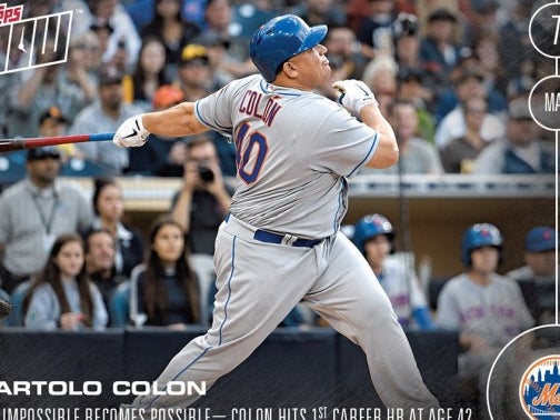 Of Course Bartolo Colon's Home Run Baseball Card Shattered Topps Records
