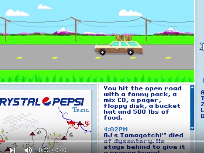 Pepsi Is Releasing A 90s Nostalgia Version Of Oregon Trail Along With Crystal Clear Pepsi
