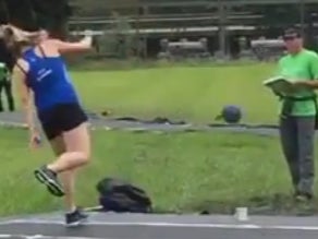 Can't Stop, Won't Stop Watching This Poor Soul's Nuts Explode On Impact Via Hammer Throw