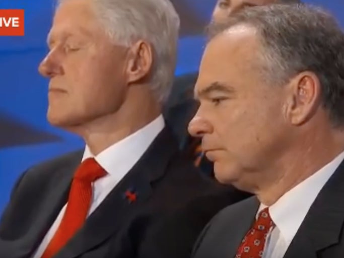 Bill Clinton Was Blatantly Asleep During Hillary's Speech Last Night