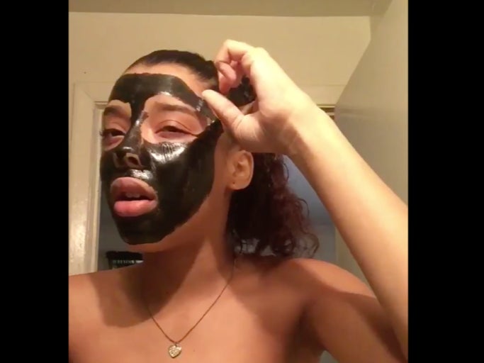Chick Puts On One Of Those Charcoal Masks And INSTANTLY Regrets It
