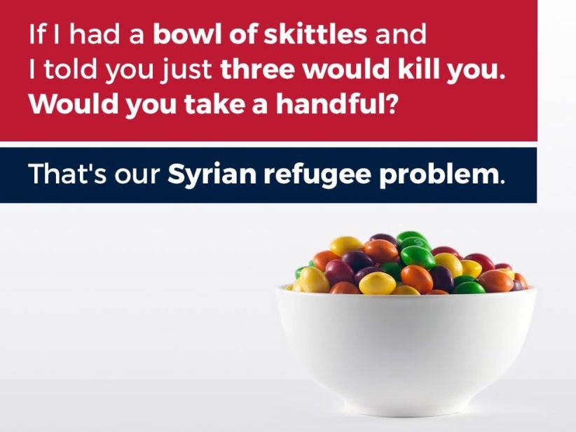 Trumps Compare Syrian Refugee Issue To Poisoned Skittles. Internet Responds Well.