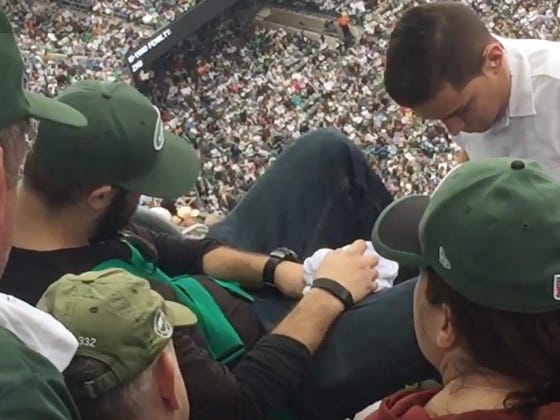 Jets Fan Pukes And Gets Carted Off Because This Team Is Actually Killing Its Fans