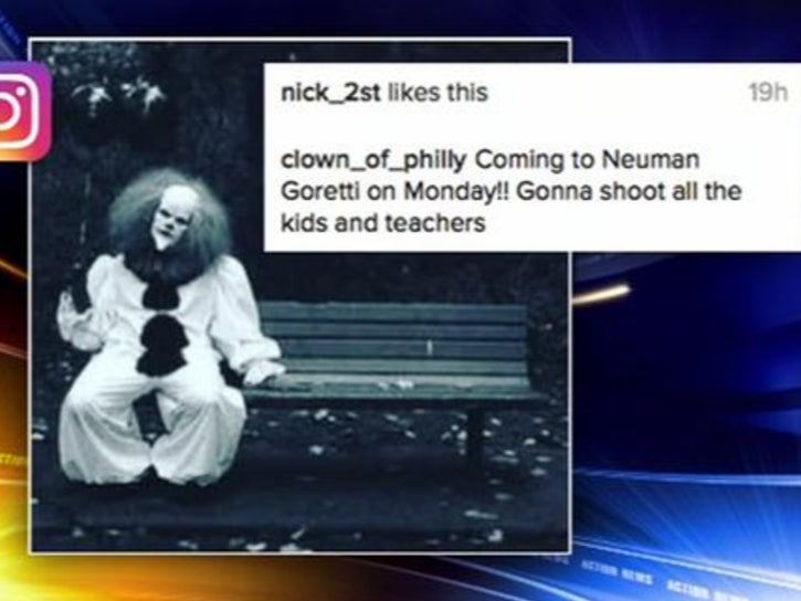 "Scary" Clowns Are Threatening To Shoot Up Philly Schools, Are Invading The Suburbs In Physical Form