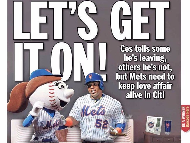 Mrs. Met And Yo Getting Ready To Bang On The Cover Of The Daily News Just Broke My Heart