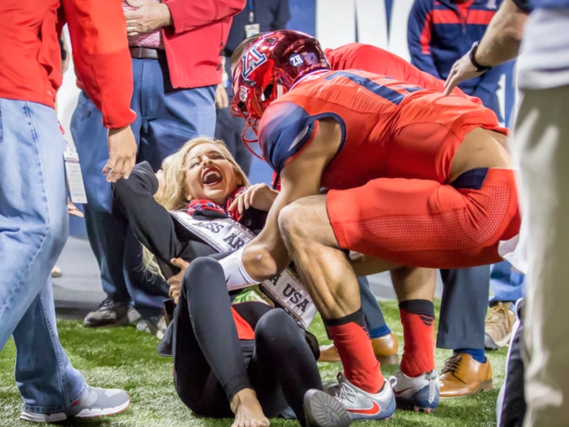 Miss Arizona Got Trucked, Demolished and Possibly Impregnated On The Sidelines Of The Zona Game Last Night