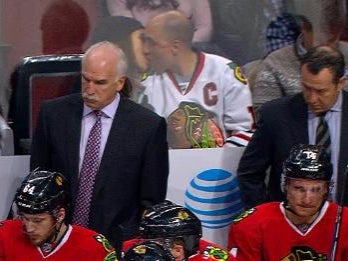 A Little Overtime And Chill For These Blackhawks Fans Behind The Bench Last Night