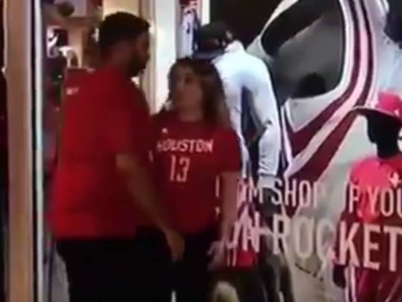 Guiltiest Couple In The World Gets Caught Cheating At Rockets Game