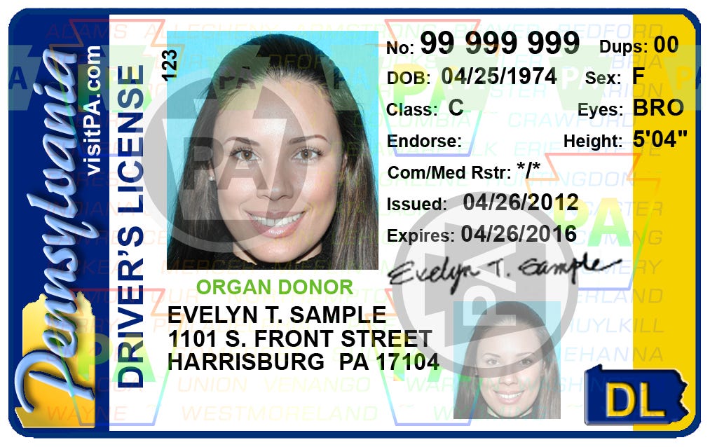 Sample Driver's License