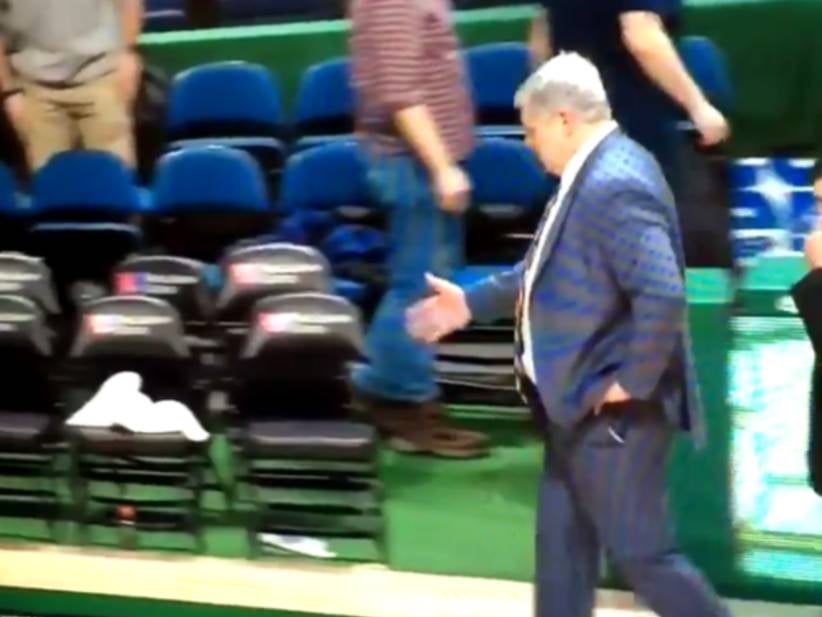 Siena Coach Jimmy Patsos Was Forced To Handshake The Air After Tonight's Game Because Rider Coaches And Players Left The Court Without Shaking Hands