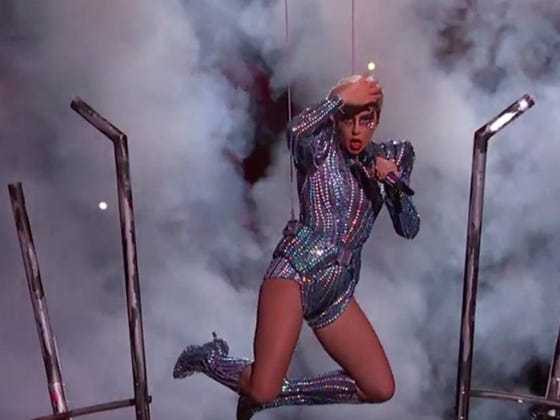 Lady Gaga Rappelled Off The Roof And Then Put On An A+ Halftime Show Of Smash Hits