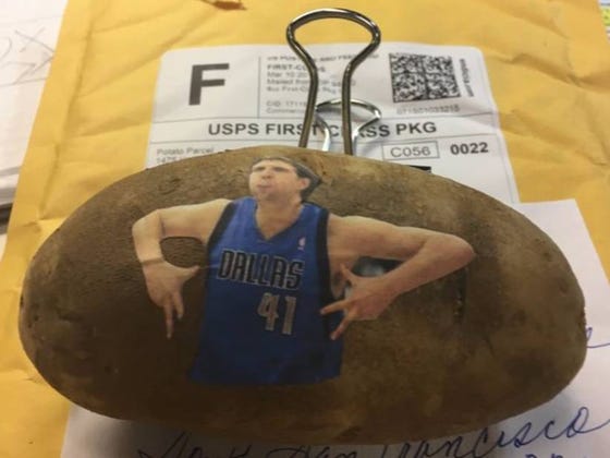 Someone Sent Dirk Nowitzki A Potato In The Mail Because, Well, I Have No Fucking Idea