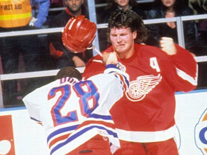 Bob Probert's Ashes Were Rightfully Sprinkled In The Penalty Box For The Final Game At The Joe