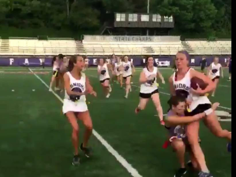 High School Girl Delivers Bone Crushing Truck Stick In Flag Football Game #ConcussionSzn
