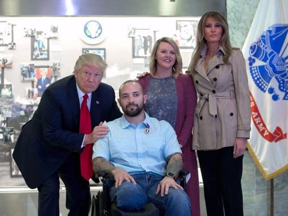 Trump Said "Congratulations" To A Purple Heart Recipient Over The Weekend