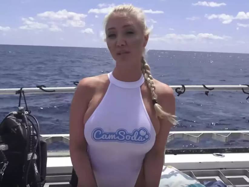A Cam Girl Was Put Into A Shark Cage For An Underwater Live Show Aaaand She Got Bit By A Shark