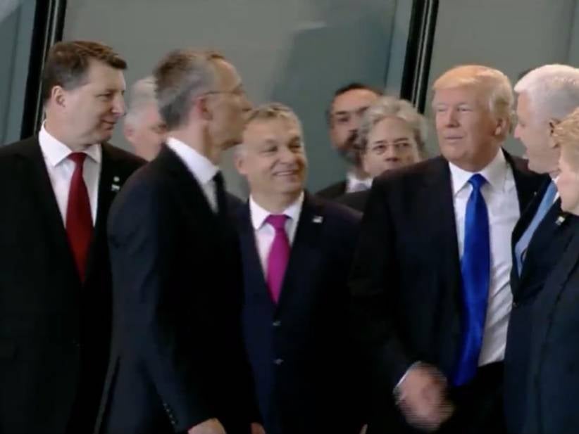Trump Shoves NATO Leader Out Of The Way To Be First In Line