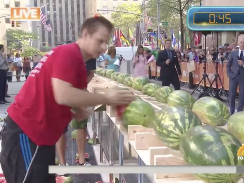 We Are All Witness: Man Sets World Record By Karate Chopping 42 Watermelons In A Minute