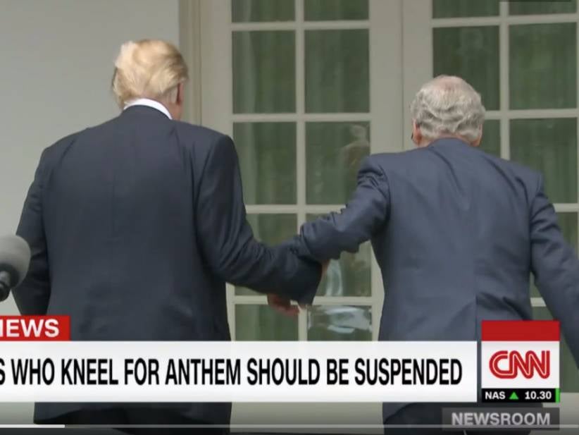 Trump and Mitch McConnell Mocked For Holding Hands, But... Oops!