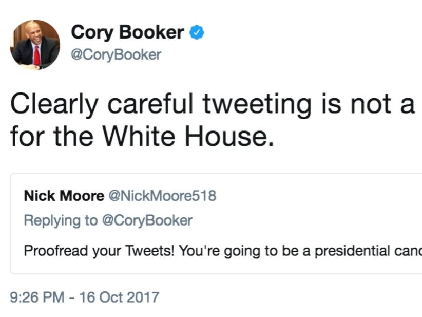 2020 Democratic Presidential Contender Cory Booker Takes A Shot At Trump On Twitter