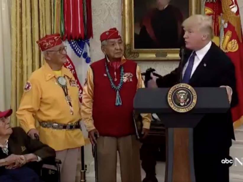 Trump Pivots During Event Honoring Native Americans To Call Elizabeth Warren "Pocahontas"