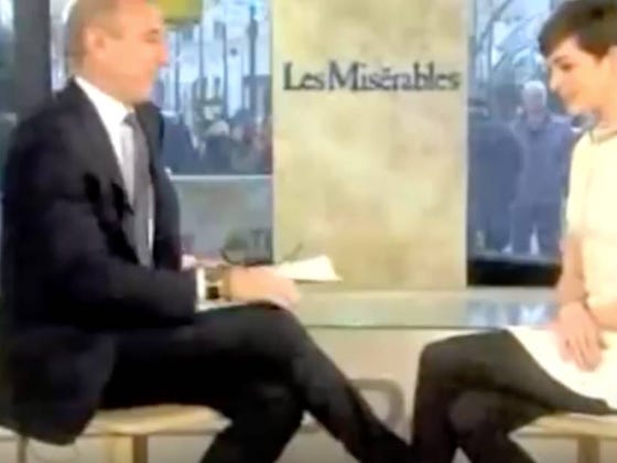 The Internet Goes To Work - Clip Of Anne Hathaway Stunting On Matt Lauer For Asking Her About Her Upskirt Pictures Goes Re-Viral